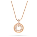 Swarovski Circle pendant, Round shape, White, Rose gold-tone plated