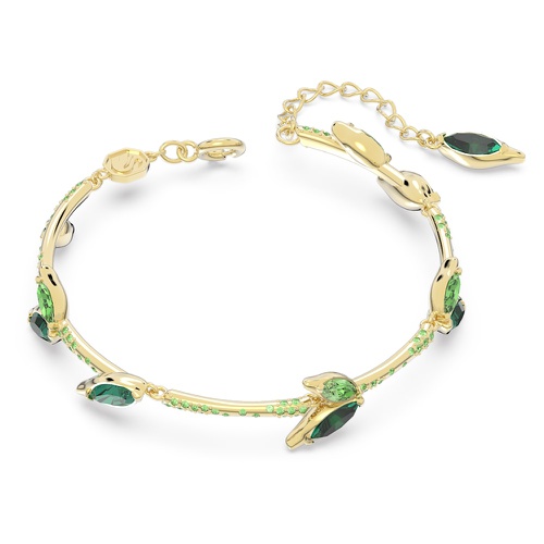 스와로브스키 Swarovski Dellium bracelet, Bamboo, Green, Gold-tone plated