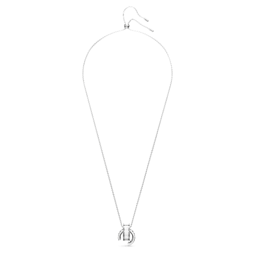 스와로브스키 Swarovski Matrix pendant, Baguette cut, White, Rhodium plated