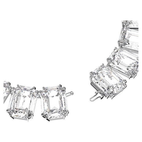 스와로브스키 Swarovski Millenia necklace, Oversized crystals, Octagon cut, White, Rhodium plated