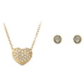 Swarovski Heart set, Heart, Gold tone, Gold-tone plated