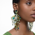 Swarovski Gema ear cuffs, Asymmetrical design, Mixed cuts, Chandelier, Green, Gold-tone plated