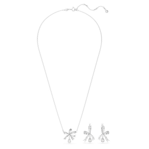 스와로브스키 Swarovski Volta set, Bow, White, Rhodium plated