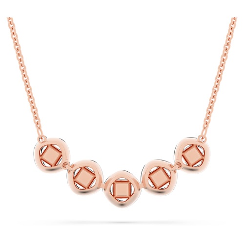 스와로브스키 Swarovski Angelic Square necklace, Square cut, White, Rose gold-tone plated