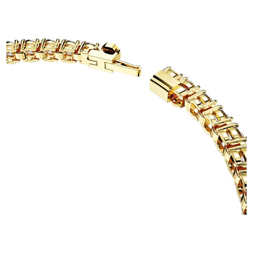 스와로브스키 Swarovski Matrix Tennis bracelet, Round cut, Small, White, Gold-tone plated