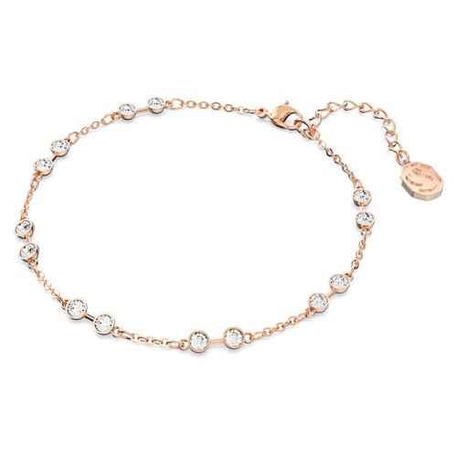 스와로브스키 Swarovski Remix Collection strand, Round cut, White, Rose gold-tone plated