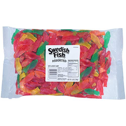  Swedish Fish Assorted Flavors Soft & Chewy Gummy Candy, 5 Pound Bag