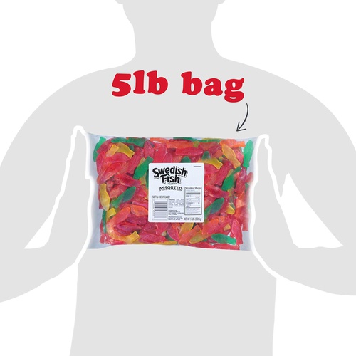  Swedish Fish Assorted Flavors Soft & Chewy Gummy Candy, 5 Pound Bag