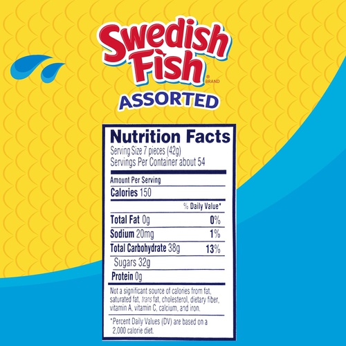  Swedish Fish Assorted Flavors Soft & Chewy Gummy Candy, 5 Pound Bag