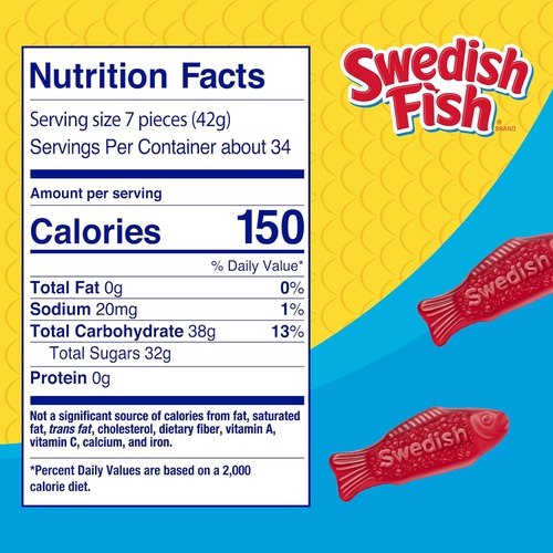  SWEDISH FISH Soft & Chewy Candy, 240 - 0.21 oz Packs