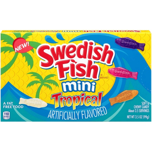  SWEDISH FISH Mini Tropical Soft & Chewy Candy, Easter Candy, 12 - 3.5 oz Boxes