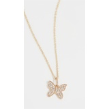 Sydney Evan Mini Pave Butterfly Charm Necklace