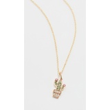 Sydney Evan 14k Small Potted Cactus Necklace