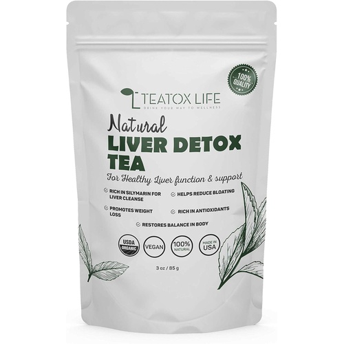  TEATOX LIFE DRINK YOUR WAY TO WELLNESS Organic Dandelion Root Tea for Liver Cleanse with Milk Thistle, Burdock Root, Licorice Root, Ginger Root Liver Detox Support Tea Blend - 85 gms (Loose Blend)