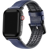 The Posh Tech Leather Apple Watch Strap_Blue