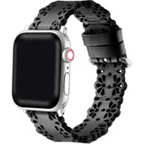 The Posh Tech Posh Tech Leather Laser Cut Apple Watch Strap_Black