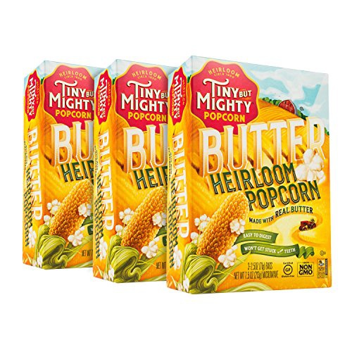  Tiny But Mighty Butter Heirloom Popcorn, for the Microwave, Pack of 3