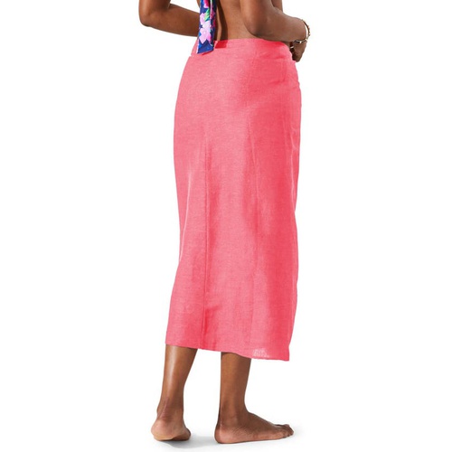  Tommy Bahama St. Lucia Linen Blend Sarong Skirt_CORAL COAST