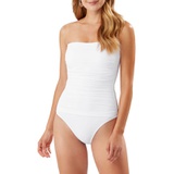 Tommy Bahama Pearl Shirred Bandeau One-Piece Swimsuit_WHITE