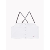 TOMMY JEANS Ribbed Snap Crop Top