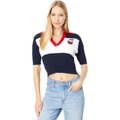 Tommy Jeans Color-Block Crop Polo Sweater
