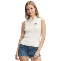 Womens 1/4-Zip Sleeveless Badge Sweater