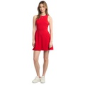 Womens Crewneck Sleeveless Fit & Flare Dress