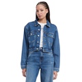 Womens Claire Cropped Denim Flag Jacket