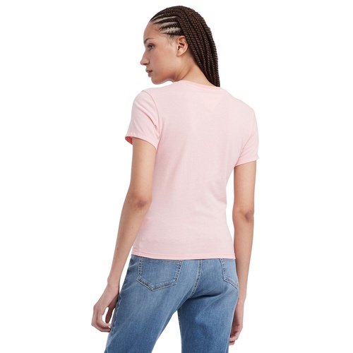 타미힐피거 Womens Essential Logo Slim-Fit T-Shirt