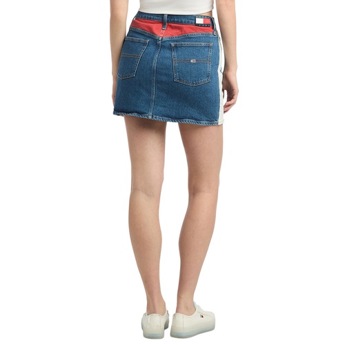 타미힐피거 Womens Izzie Denim Flag Mini Skirt