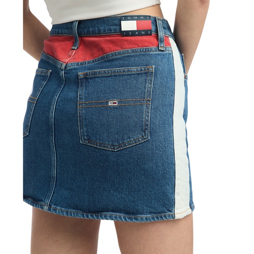 타미힐피거 Womens Izzie Denim Flag Mini Skirt