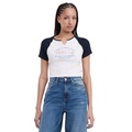 Womens Slim Vintage Prep Cropped T-Shirt