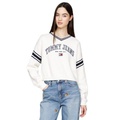 Womens Cotton Cropped Varsity Sweater