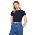 Womens Cropped Short-Sleeve Sweater