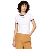 Womens Contrast-Edge Slim-Fit Logo T-Shirt