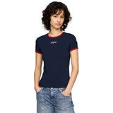 Womens Contrast-Edge Slim-Fit Logo T-Shirt