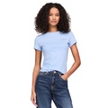 Womens Cotton Slim-Fit Linear Logo T-Shirt