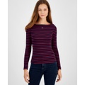 Womens Brenton Striped Long-Sleeve Top