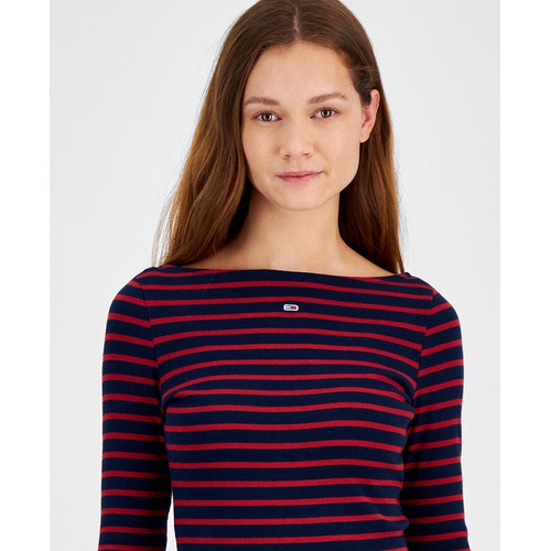 타미힐피거 Womens Brenton Striped Long-Sleeve Top