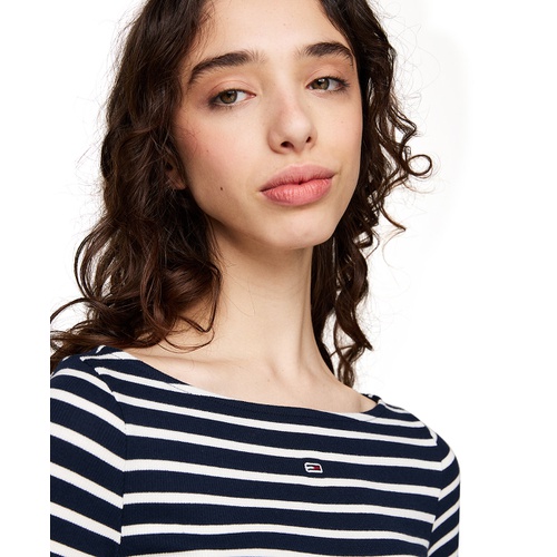 타미힐피거 Womens Brenton Striped Long-Sleeve Top