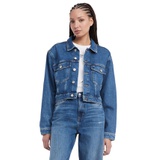 Womens Claire Cropped Denim Flag Jacket