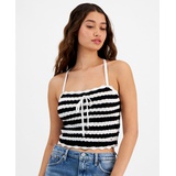 Womens Crochet Striped Tank Top