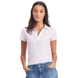 Womens Contrast-Collar Short-Sleeve Top