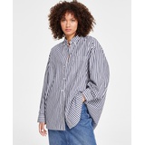 Womens Oversized Pinstripe Shirt