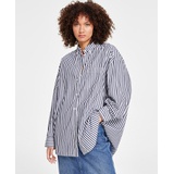 Womens Oversized Pinstripe Shirt