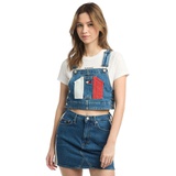 Womens Sleeveless Denim Overalls Top