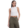 Womens Cropped Mockneck Sleeveless Top