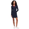 Womens Ribbed Badge Logo Polo Dress