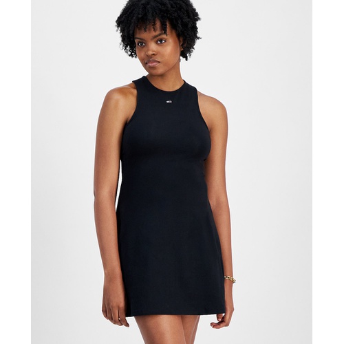 타미힐피거 Womens Crewneck Sleeveless Fit & Flare Dress