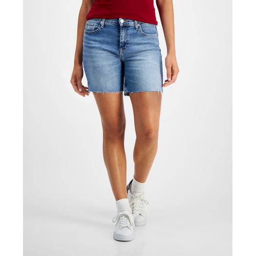 타미힐피거 Womens Maddie Mid-Rise Denim Shorts